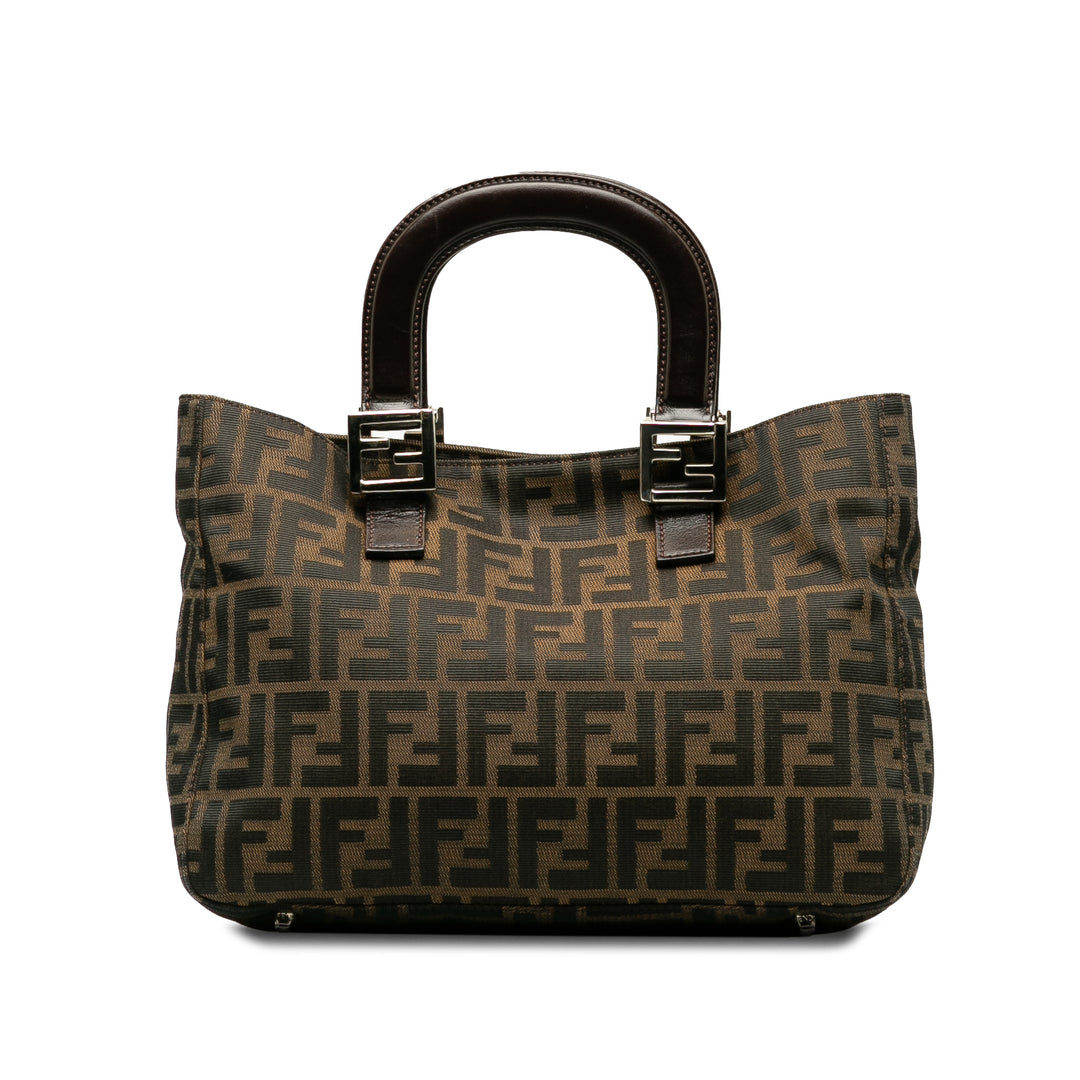 Small Zucca Canvas Twins Tote Brown - Gaby Paris