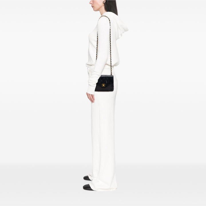 Chanel Mini Square Classic Cuir d’agneau Simple rabat Noir – GABY PARIS Authentique