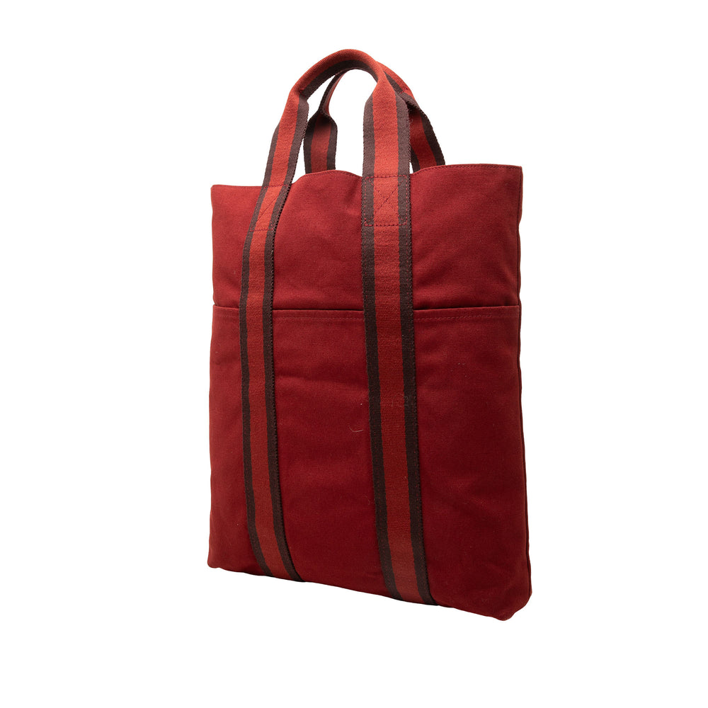 Hermès Cabas Fourre Tout Rouge – vue 2 – GABY PARIS