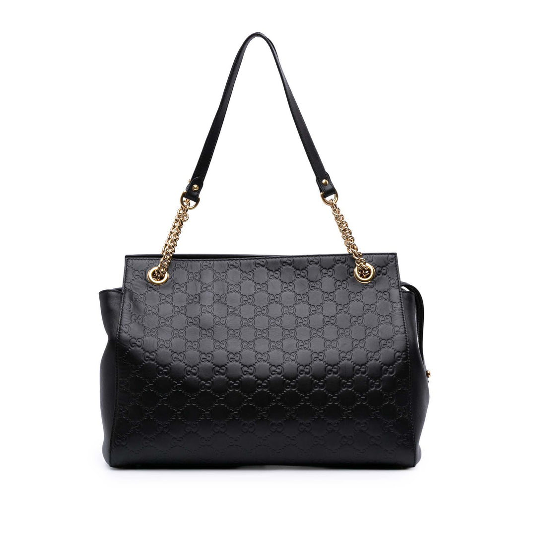 Medium Guccissima Soft Signature Tote Black - Gaby Paris