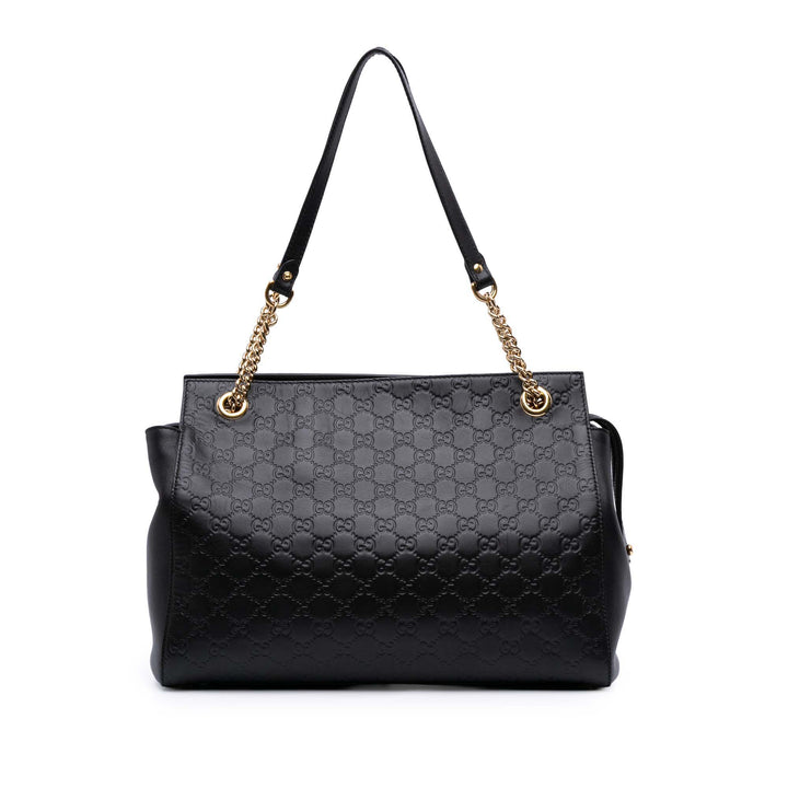 Medium Guccissima Soft Signature Tote Black - Gaby Paris