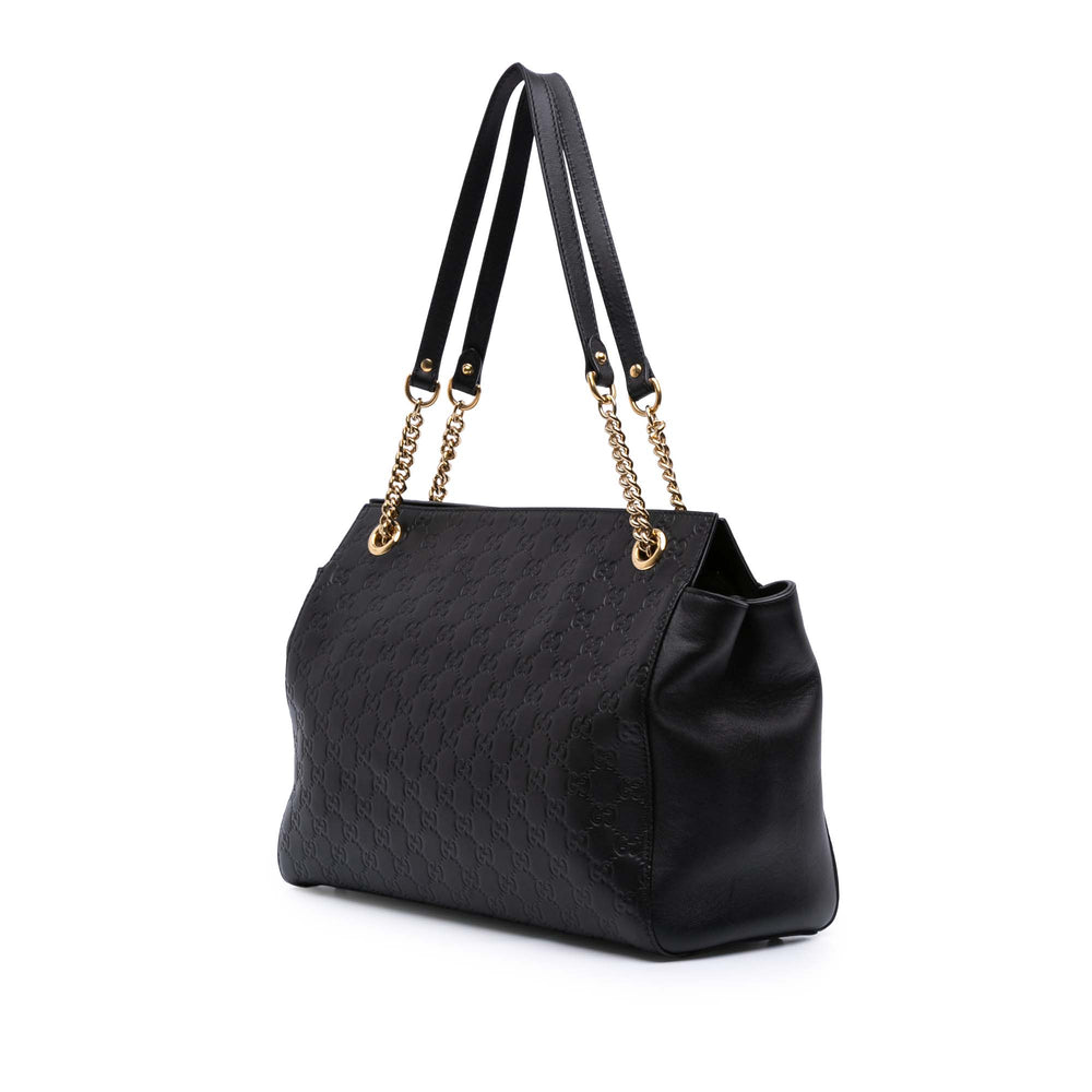 Medium Guccissima Soft Signature Tote Black - Gaby Paris