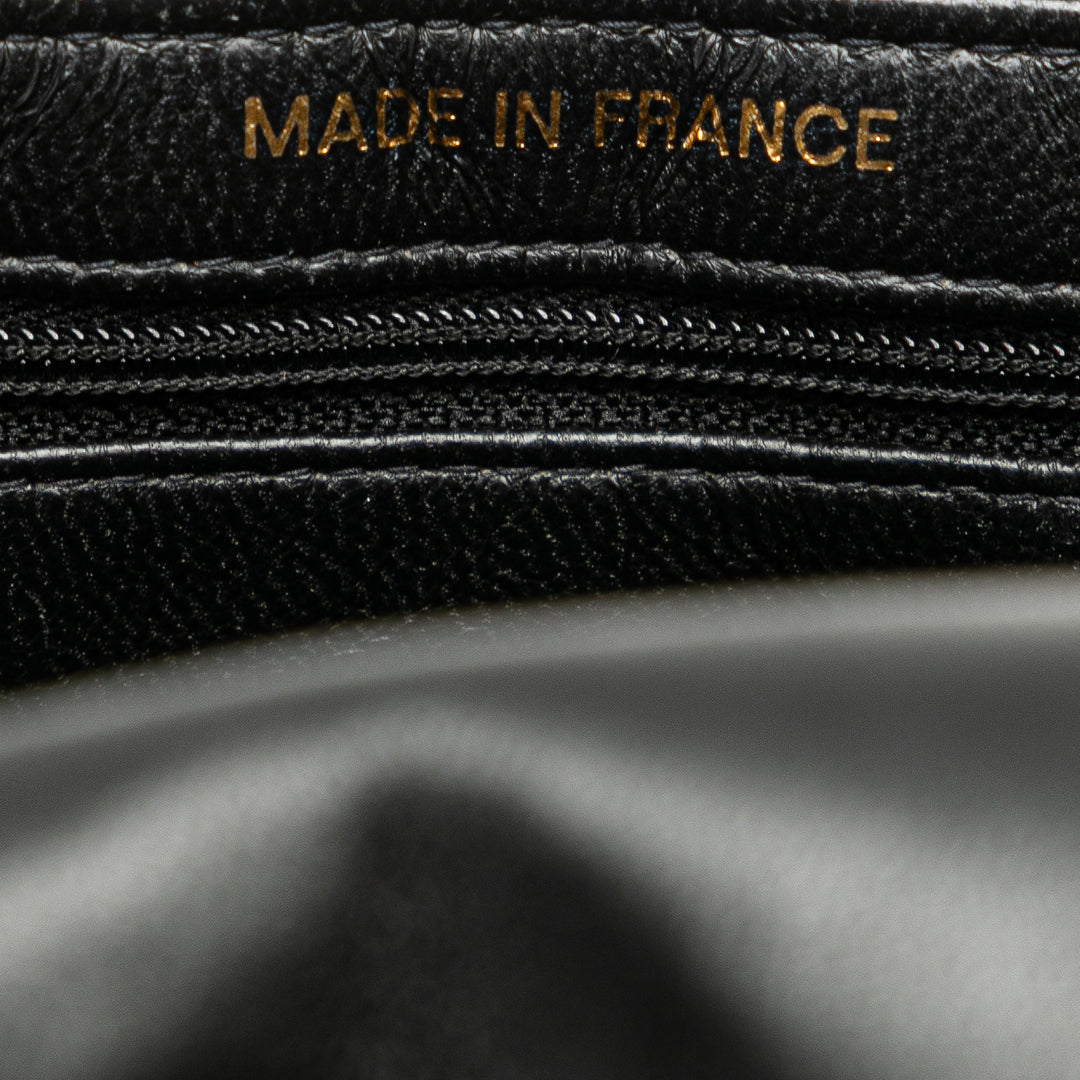 Medium Quilted Lambskin Double Sided Flap Black - Gaby Paris