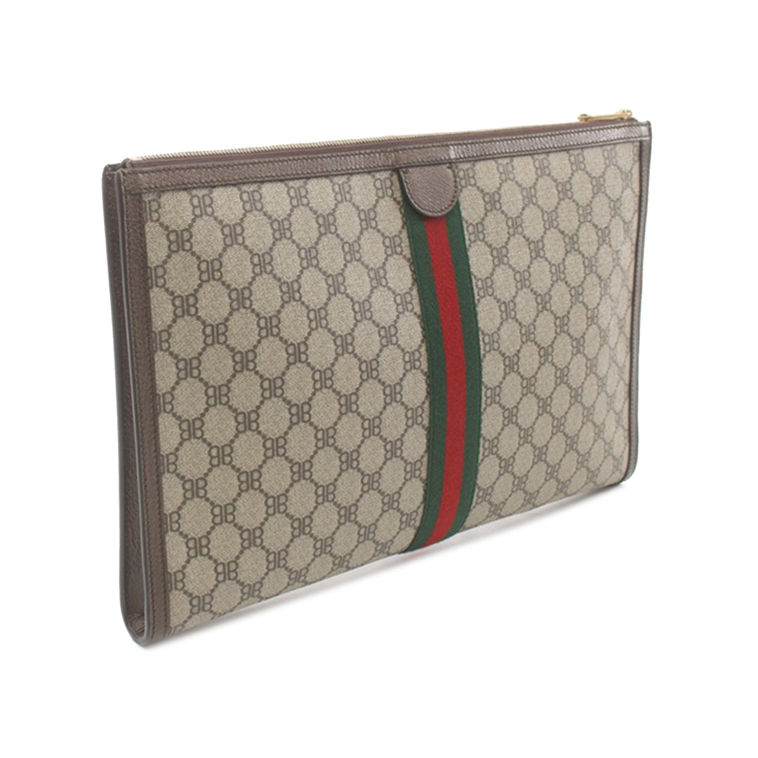 Gucci The Hacker Project Graffiti BB Supreme Clutch Brown - Gaby Paris