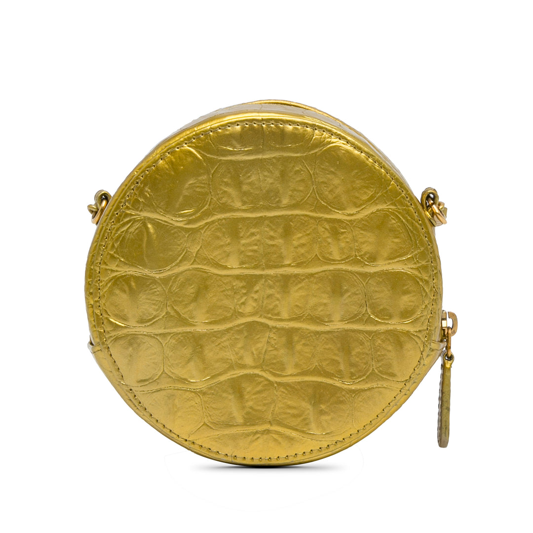 Chanel Paris-New York Coco Croc Rond Sac Sac Doré – vue 3 – GABY PARIS