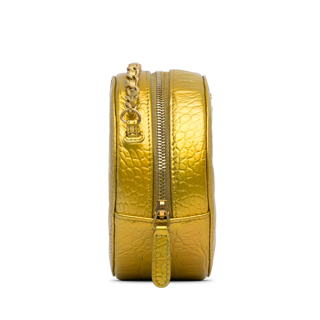 Chanel Paris-New York Coco Croc Rond Sac Sac Doré – vue 4 – GABY PARIS