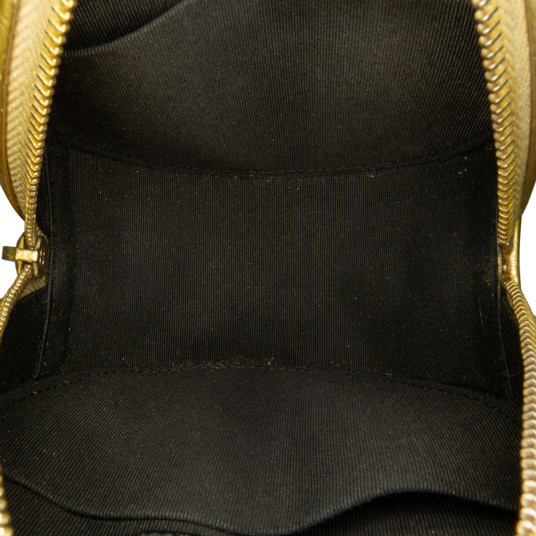 Chanel Paris-New York Coco Croc Rond Sac Sac Doré – vue 6 – GABY PARIS