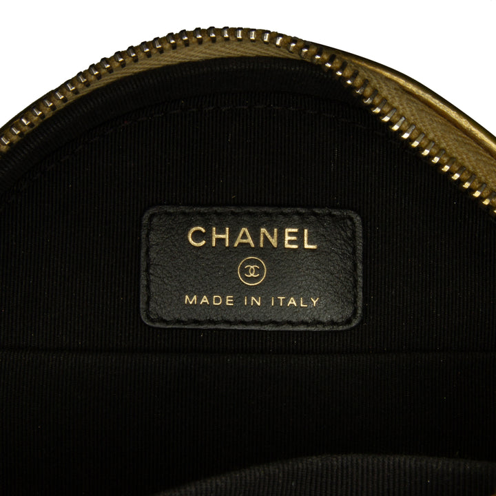 Chanel Paris-New York Coco Croc Rond Sac Sac Doré – vue 7 – GABY PARIS