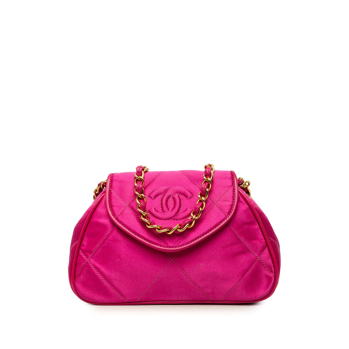 Chanel Sac bandoulière CC Matelassé à rabat Rose – vue principale – GABY PARIS