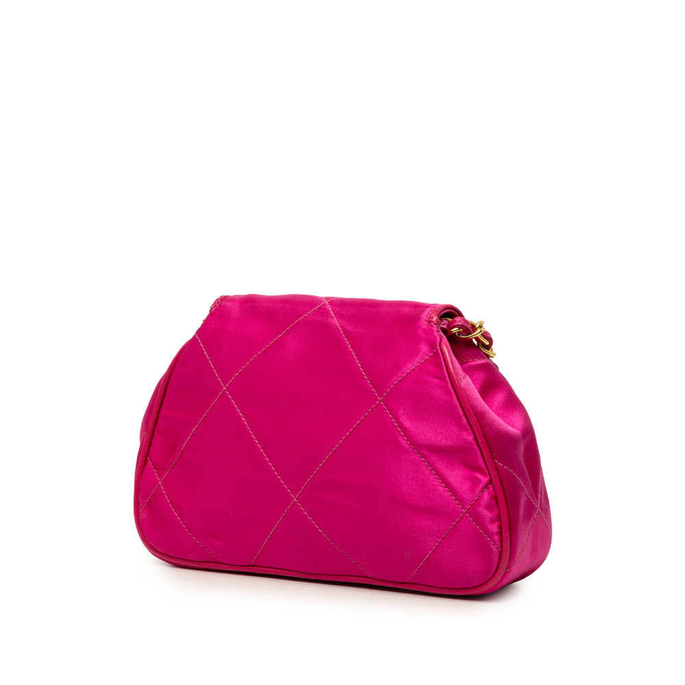 Chanel Sac bandoulière CC Matelassé à rabat Rose – vue 2 – GABY PARIS