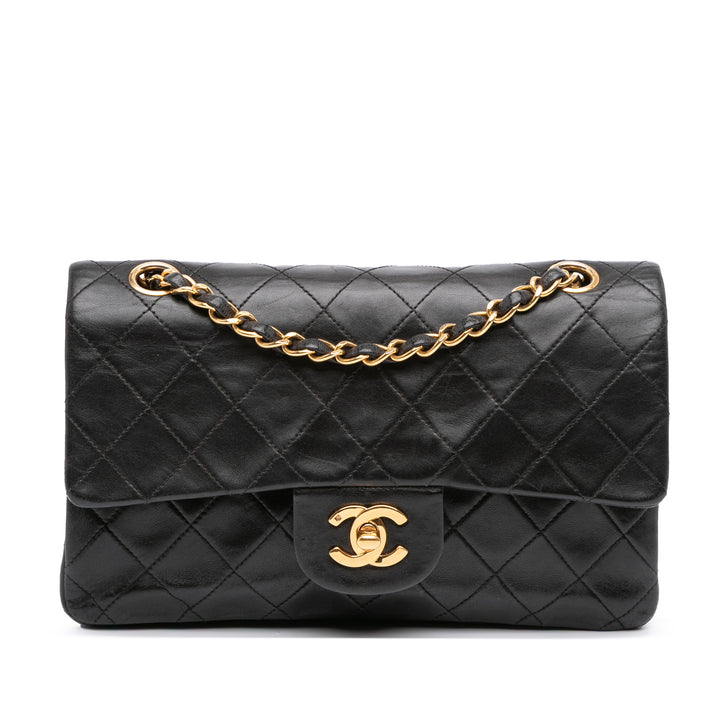 Chanel Small Classic Cuir d’agneau Double rabat Noir