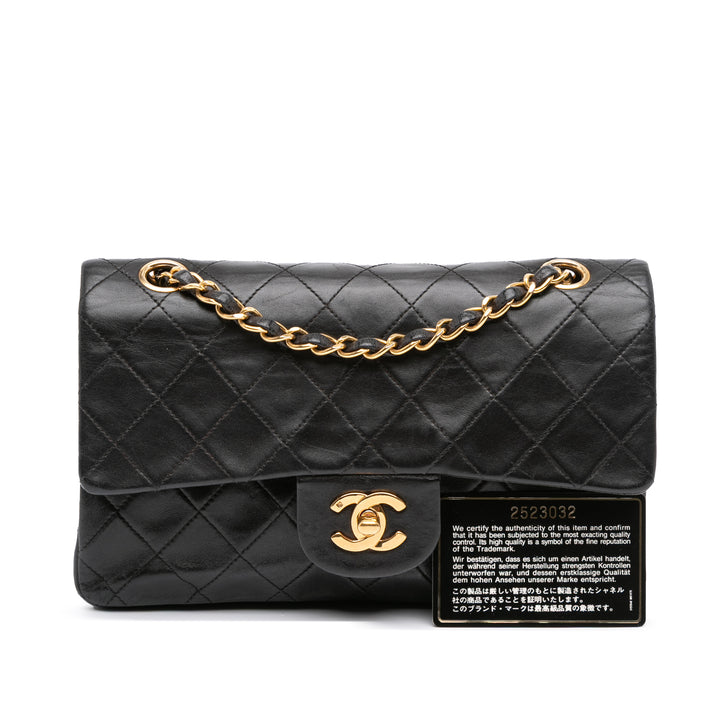 Chanel Small Classic Cuir d’agneau Double rabat Noir