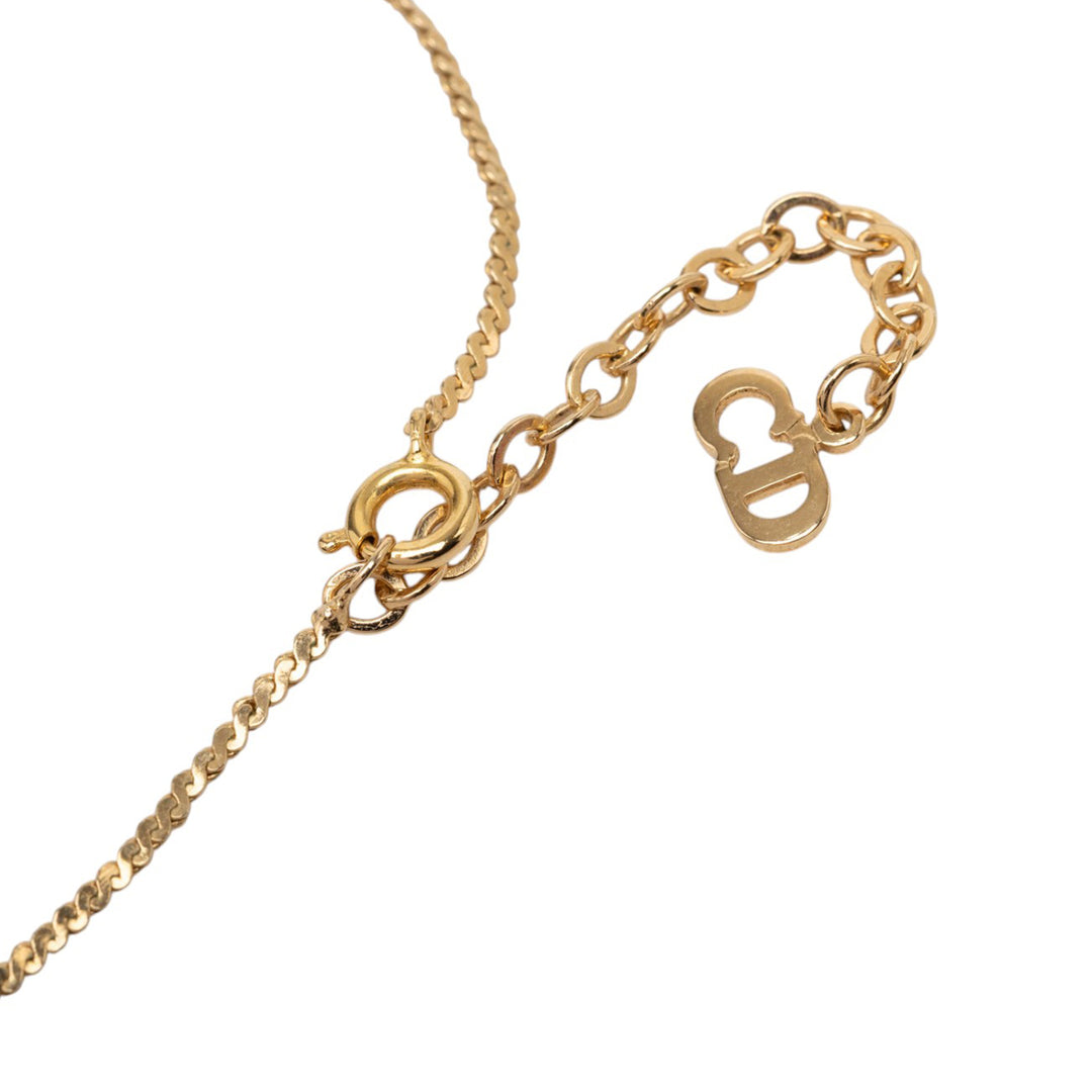 Dior plaqué Strass CD Logo Pendant Collier