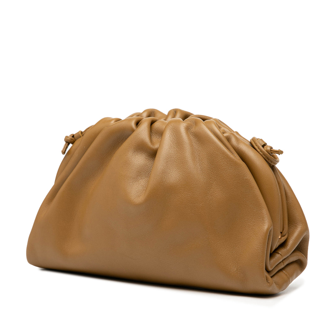 Bottega Veneta Cuir d’agneau The Mini Pochette Sac porté croisé Marron