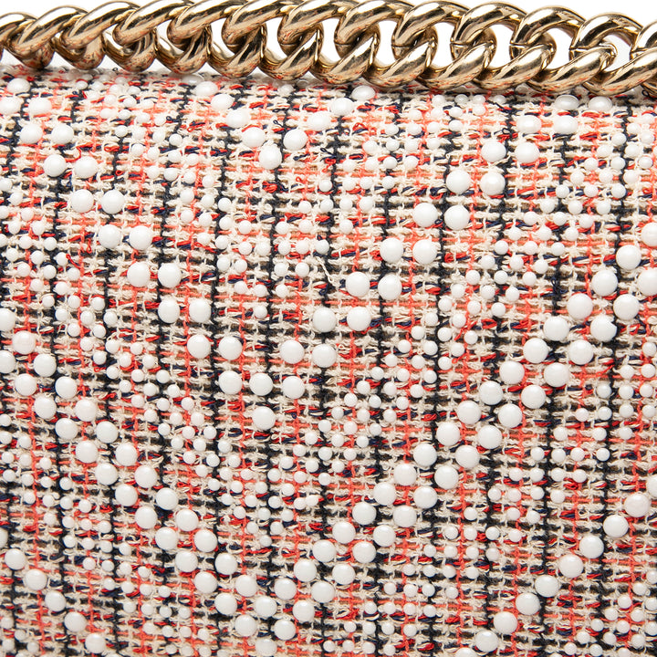 Chanel Chevron et Perle Boy à rabat Petit Tweed Rose – vue 6 – GABY PARIS