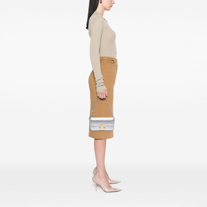 Celine Triomphe All Over Laminated Cuir de veau Claude Sac bandoulière