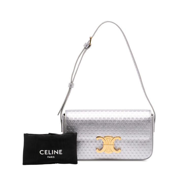 Celine Triomphe All Over Laminated Cuir de veau Claude Sac bandoulière