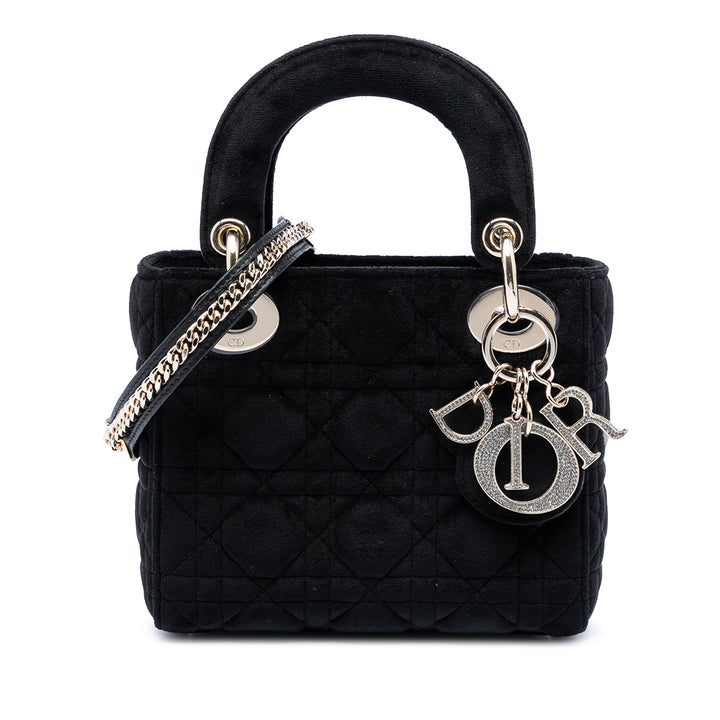 Dior Mini Velours Cannage Lady Dior