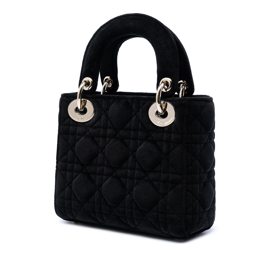 Dior Mini Velours Cannage Lady Dior