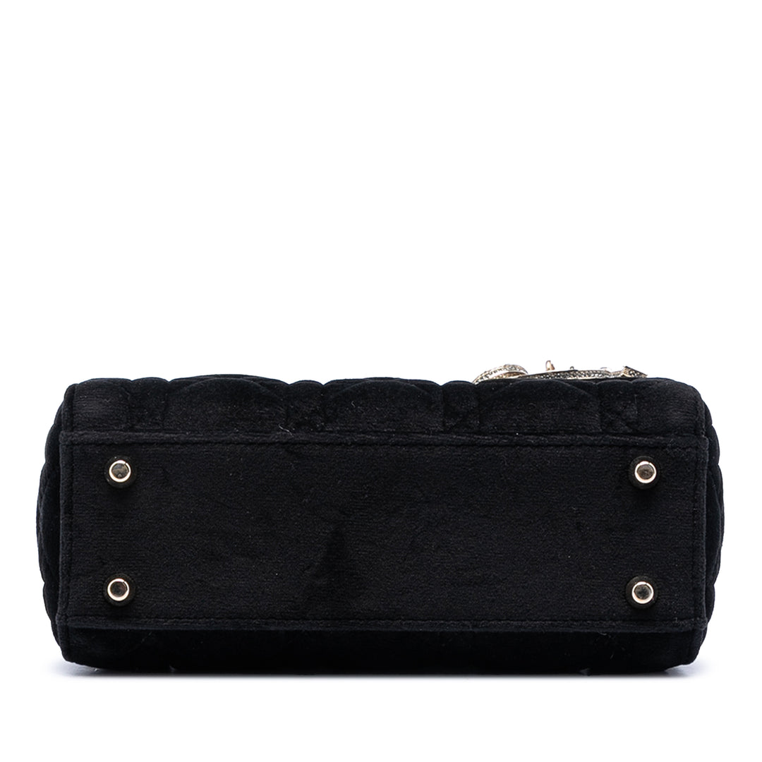 Dior Mini Velours Cannage Lady Dior