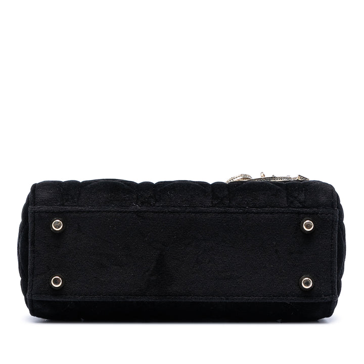 Dior Mini Velours Cannage Lady Dior