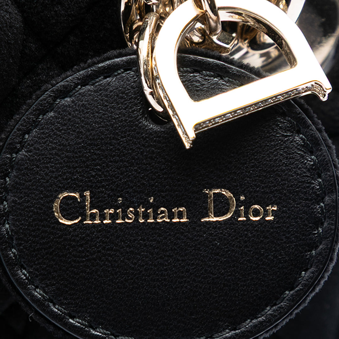 Dior Mini Velours Cannage Lady Dior