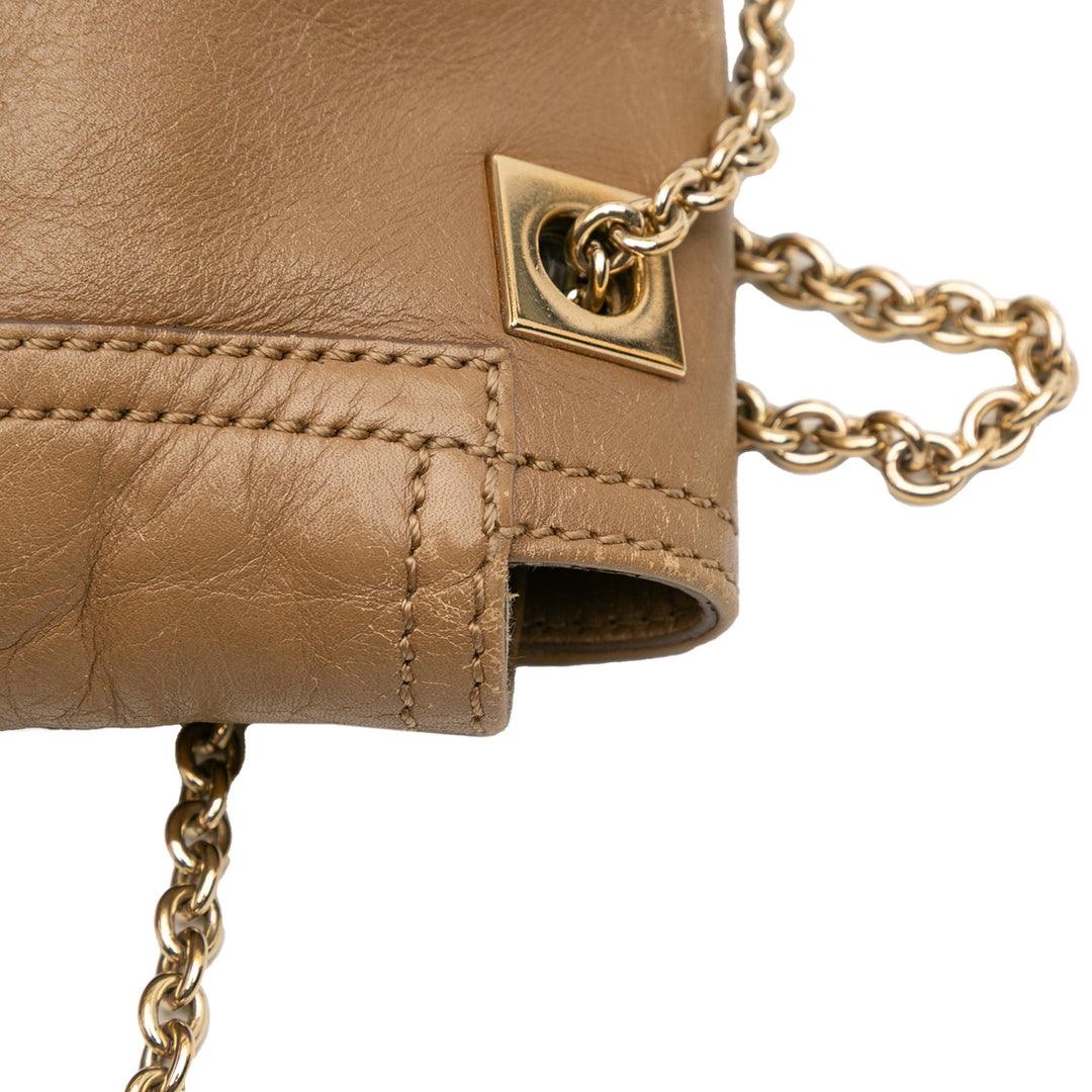 Fendi Cuir Baguette Chain à rabat – GABY PARIS Authentique