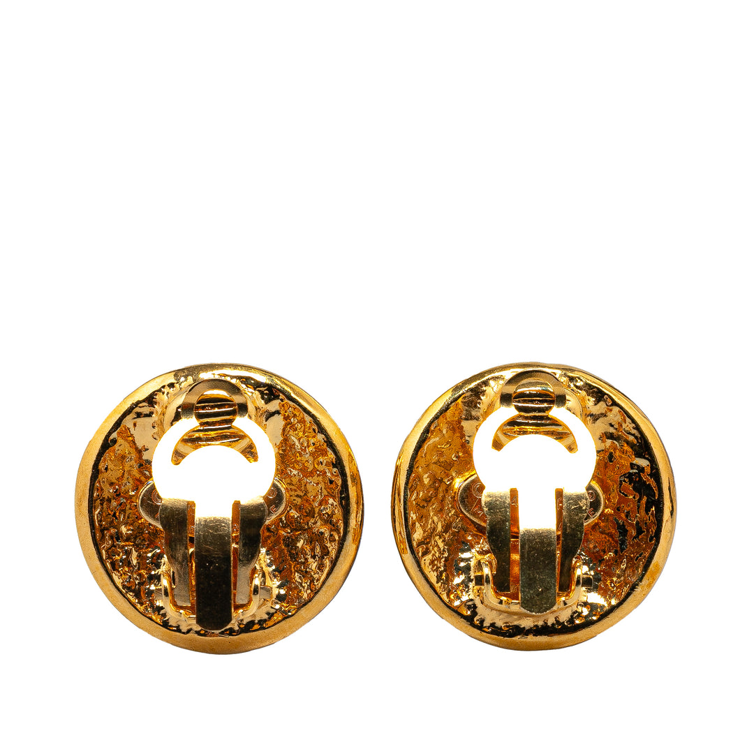 Gold Plated CC Clip on Earrings Gold - Gaby Paris