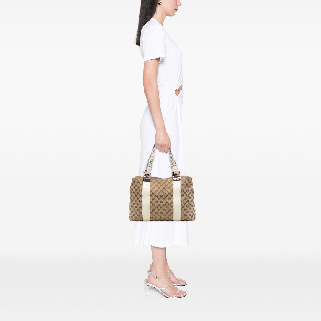 Gucci Medium GG Toile Bamboo Libeccio Cabas