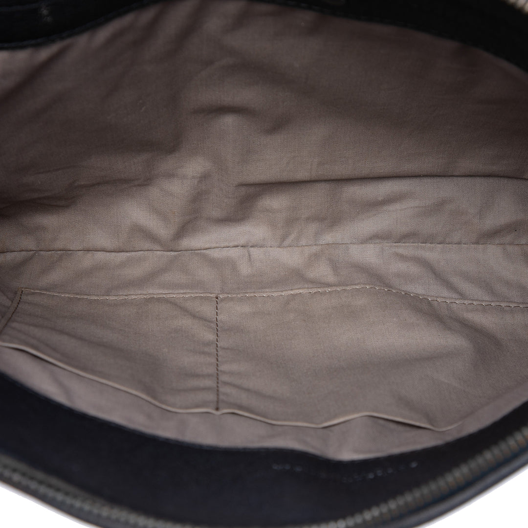 Tricolore Intrecciato Nappaleder-Pochette Schwarz