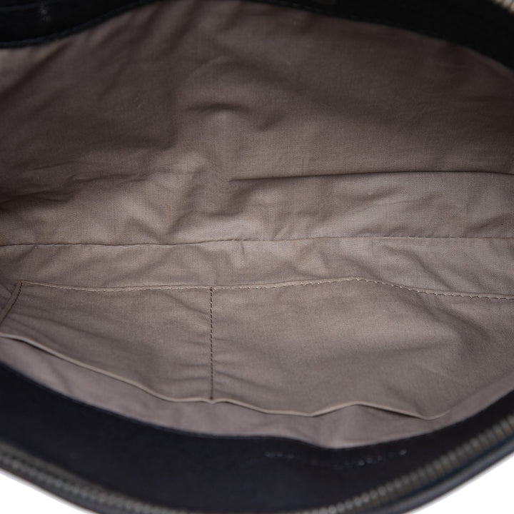 Tricolore Intrecciato Nappaleder-Pochette Schwarz