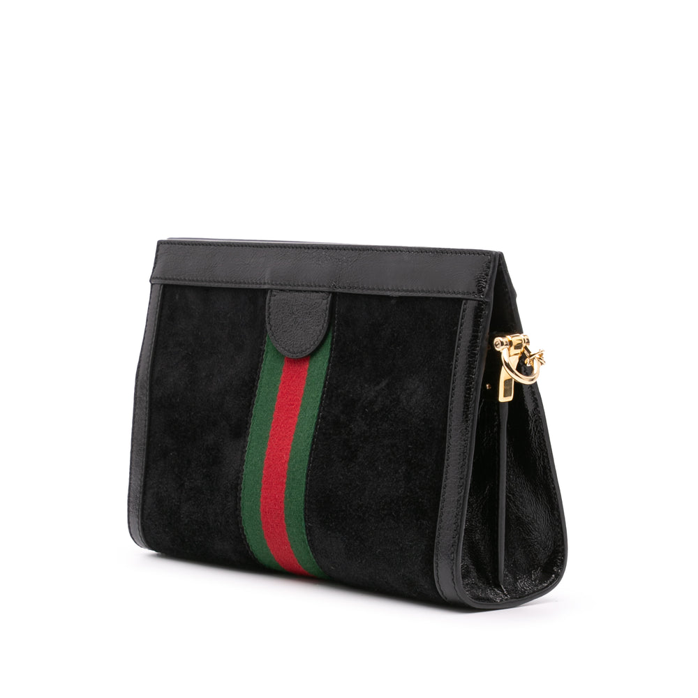 Small Suede Ophidia Chain Crossbody Black - Gaby Paris