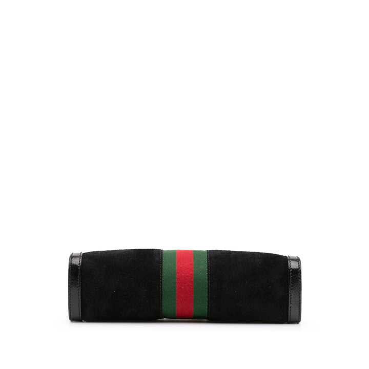 Small Suede Ophidia Chain Crossbody Black - Gaby Paris
