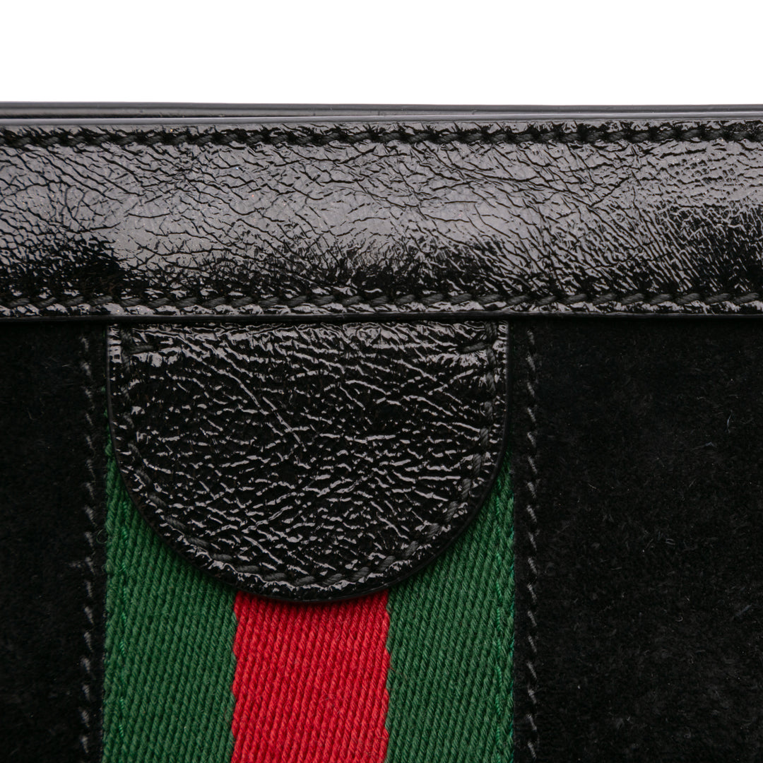 Small Suede Ophidia Chain Crossbody Black - Gaby Paris
