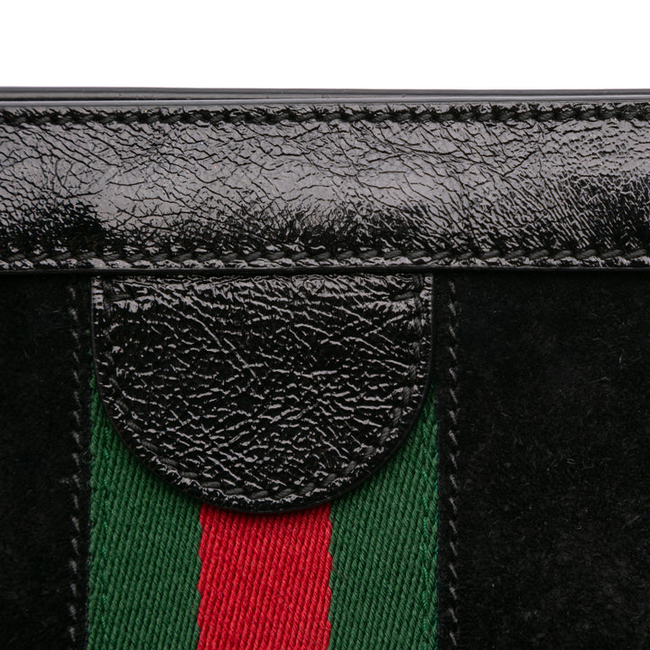 Small Suede Ophidia Chain Crossbody Black - Gaby Paris