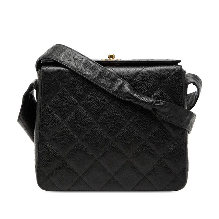 Chanel CC Matelassé Caviar Carved Buckle Boîte Sac
