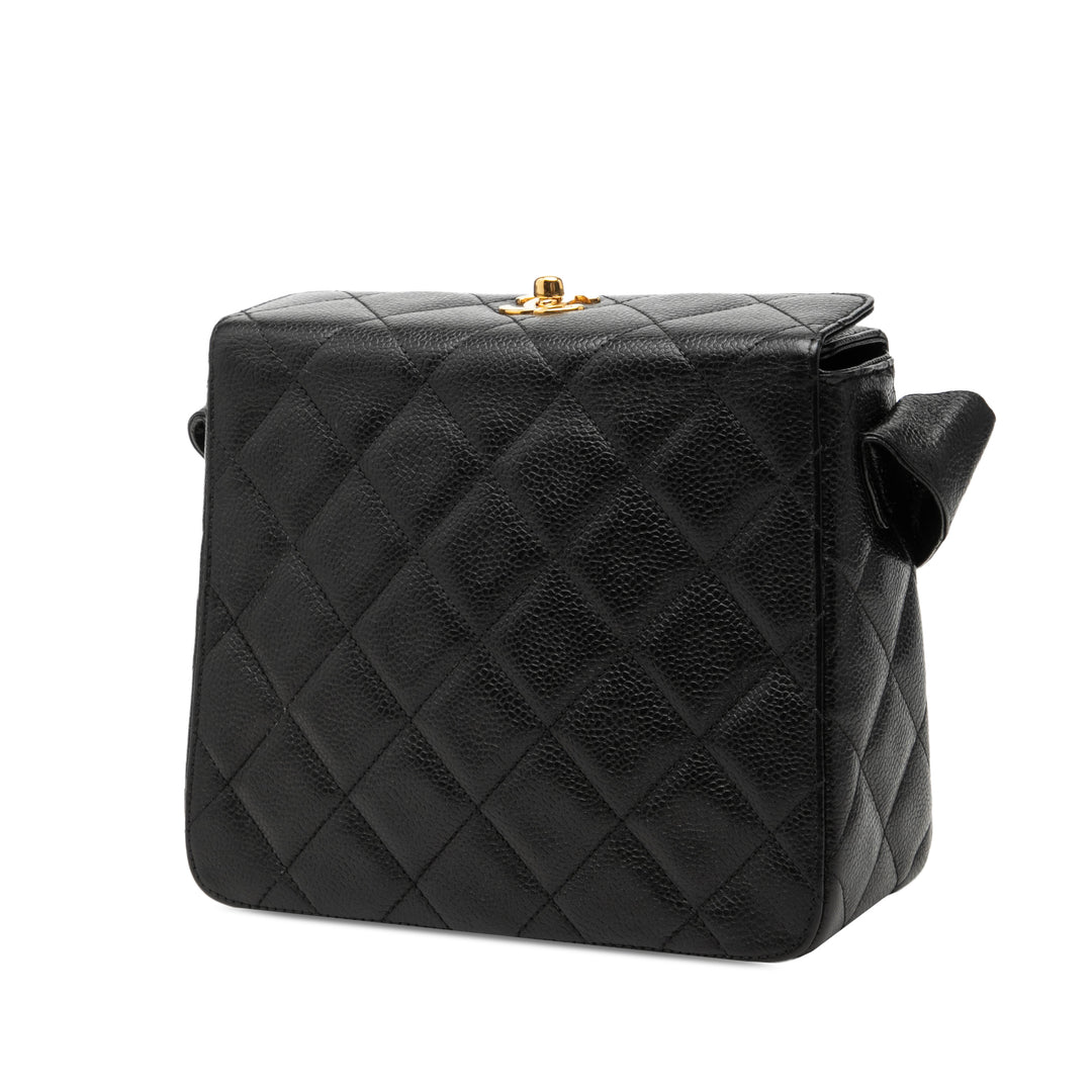 Chanel CC Matelassé Caviar Carved Buckle Boîte Sac