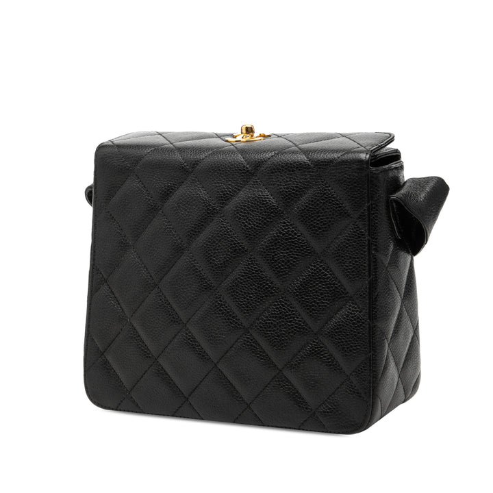 Chanel CC Matelassé Caviar Carved Buckle Boîte Sac