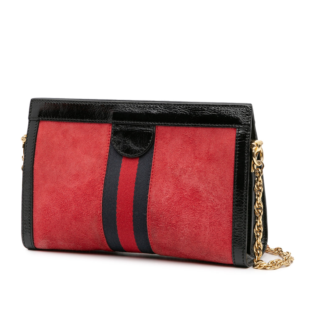 Small Suede Ophidia Chain Crossbody Red - Gaby Paris