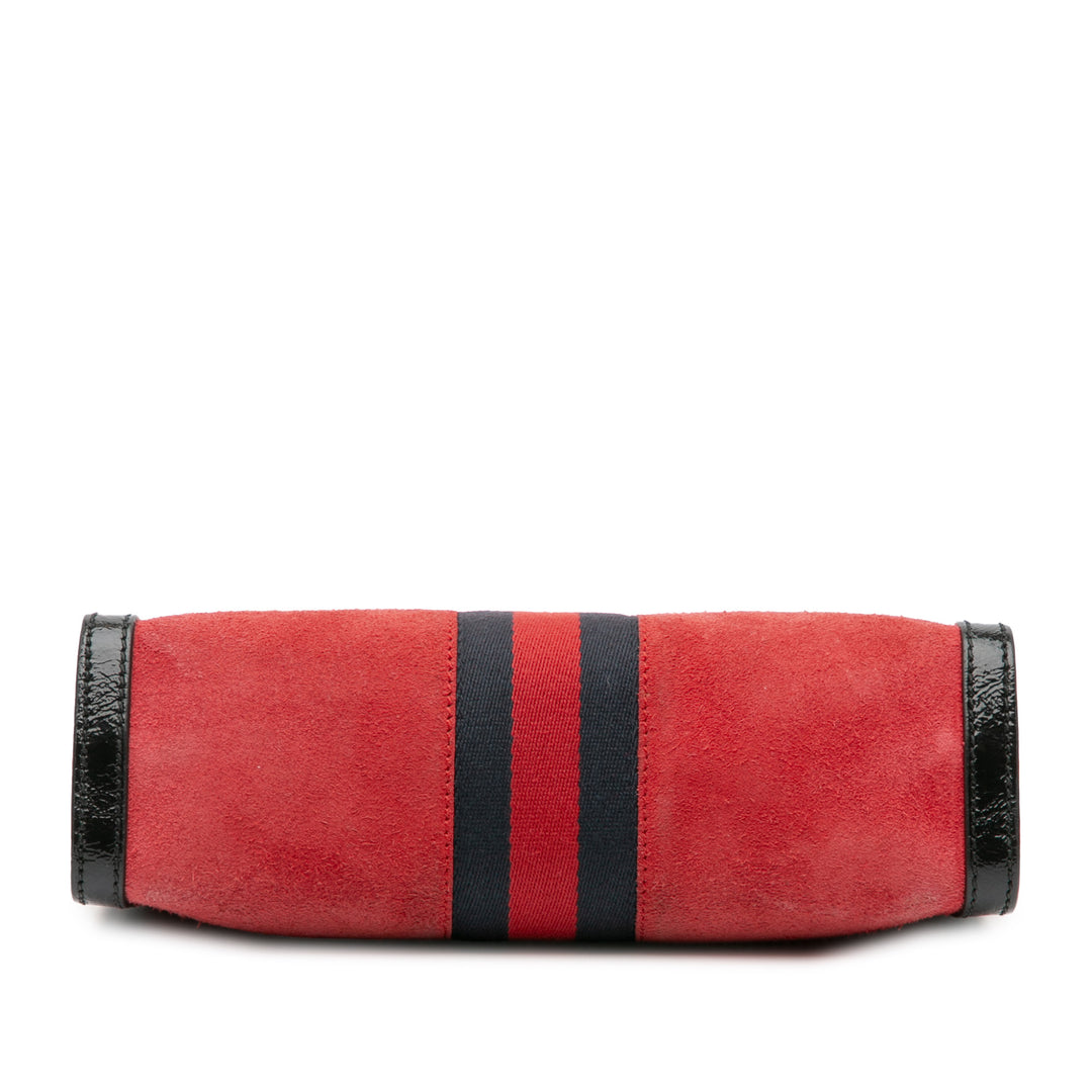 Small Suede Ophidia Chain Crossbody Red - Gaby Paris