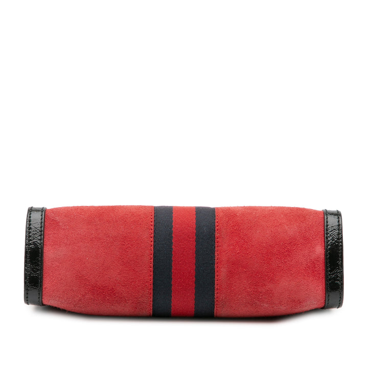 Small Suede Ophidia Chain Crossbody Red - Gaby Paris