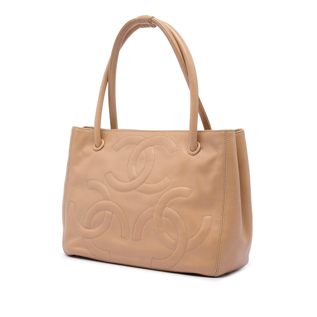 Chanel Cuir d'agneau Triple CC Cabas