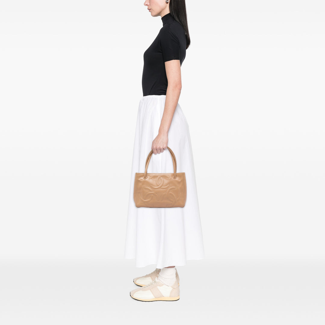 Chanel Cuir d'agneau Triple CC Cabas