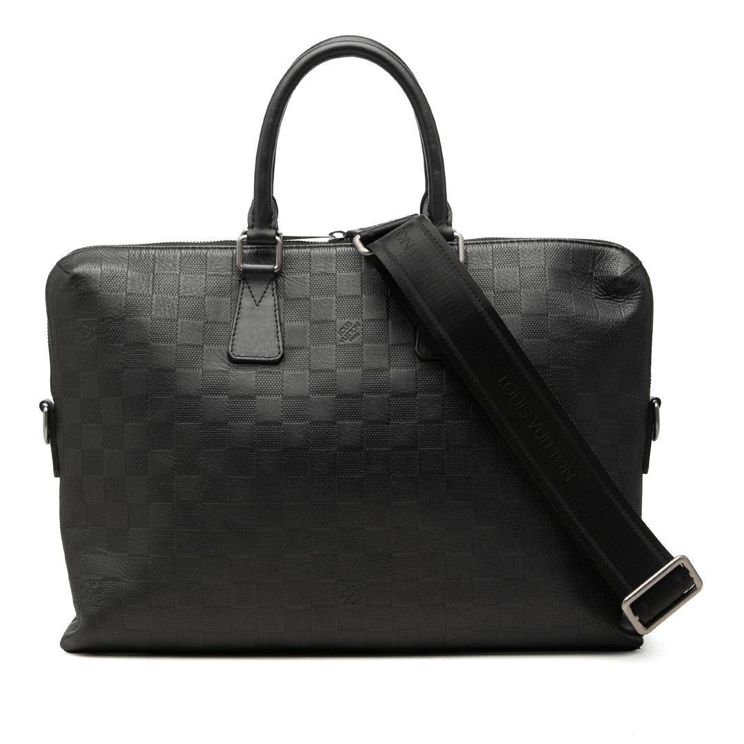 Porte Documents Jour Damier Infini Noir