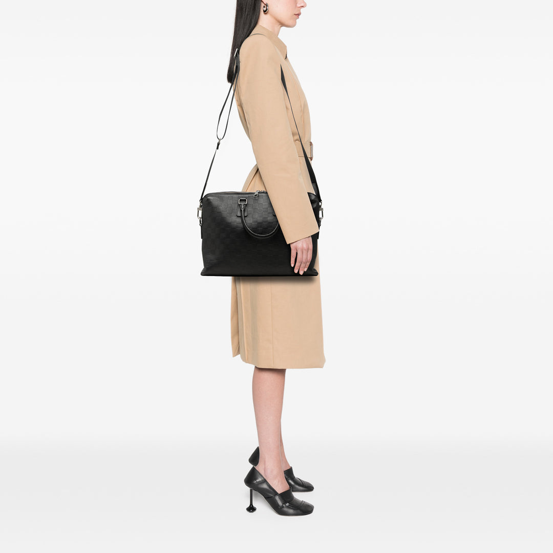 Porte Documents Jour Damier Infini Noir
