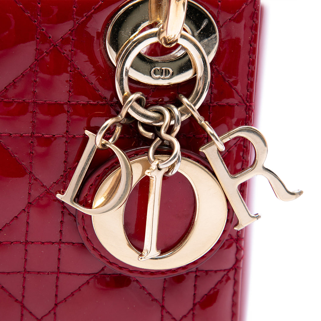 Dior Lady Dior Cannage Mini Rouge – vue 2 – GABY PARIS