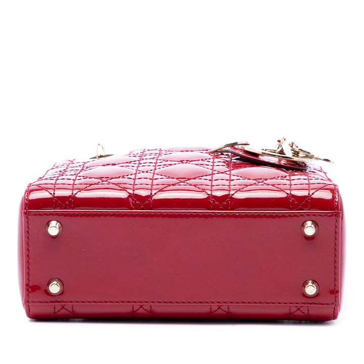 Dior Lady Dior Cannage Mini Rouge – vue 4 – GABY PARIS