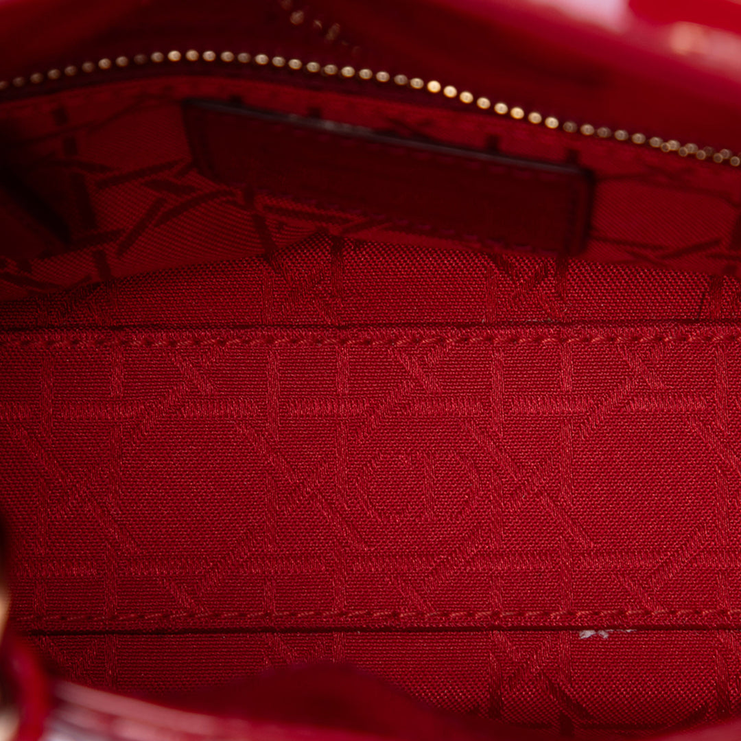Dior Lady Dior Cannage Mini Rouge – vue 5 – GABY PARIS
