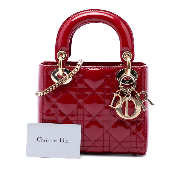 Dior Lady Dior Cannage Mini Rouge – vue 7 – GABY PARIS