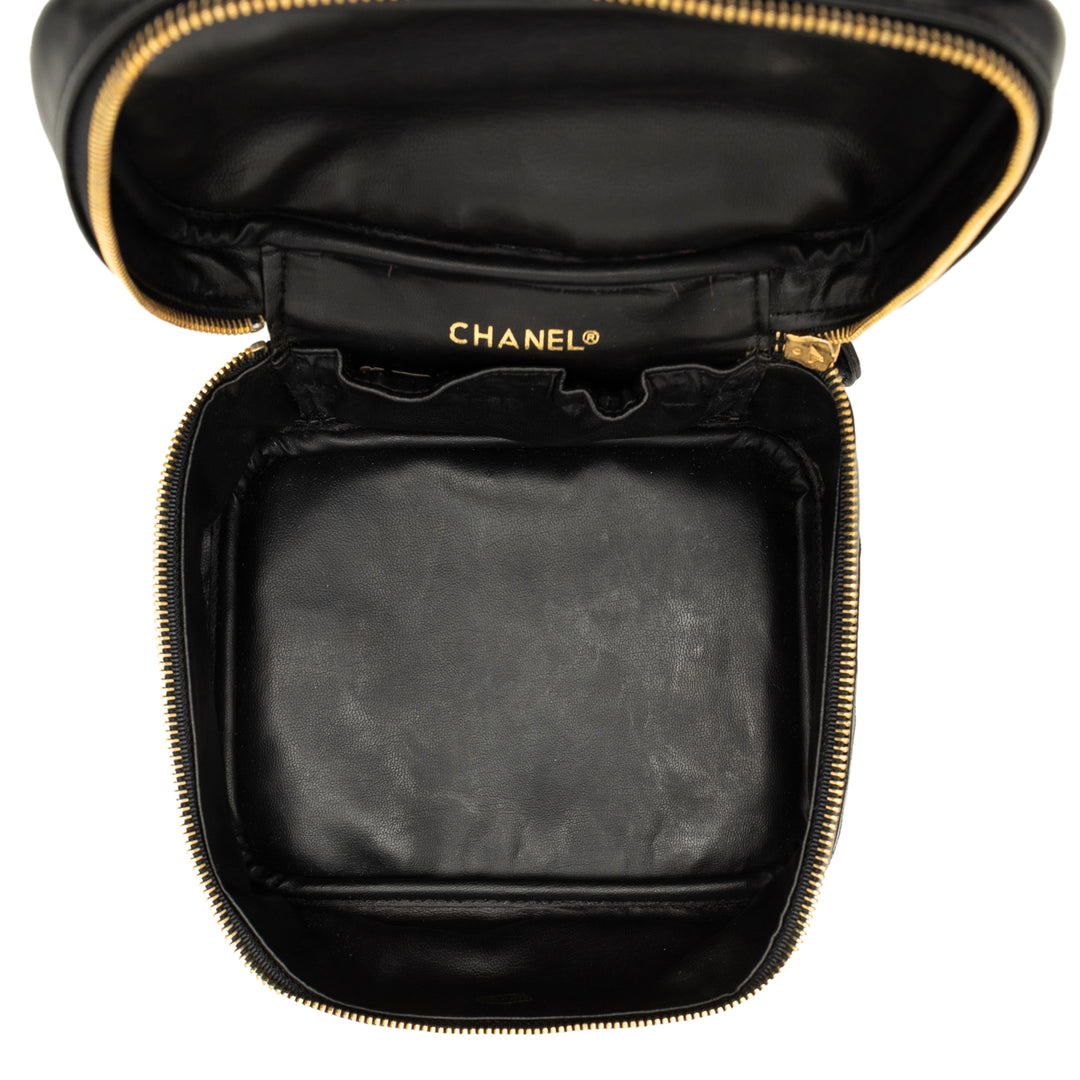 CC Matelassé Vanity Cuir d'agneau Noir